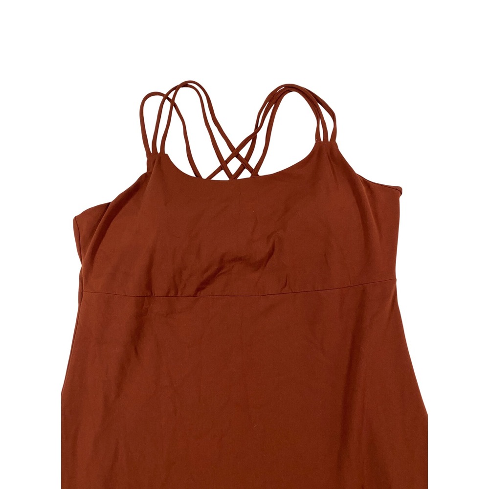 Athleta Hyper Focused Bra Dress Powervita Rust Strappy Back Mini‎ Dress Medium - Picture 5 of 13